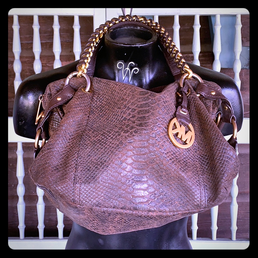 Michael Kors Brown Python Handbag